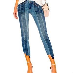 Blank NYC•Revolve•Patchwork Panel•Two Tone•Skinny Jeans•Raw Hem•Size 26